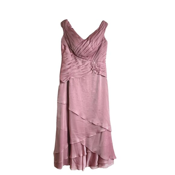 Jade by Jasmine Mother of the Bride Dress Sz 12 Pink Sparkly Sleeveless Beaded - Picture 1 of 12